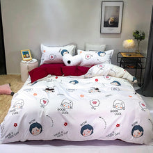 Load image into Gallery viewer, Solstice Fashion Duvet Cover Set Bed Cotton Linens Pillowcase 4pcs Bedding Bed Set Bedding Twin Full Queen Super King 5 size