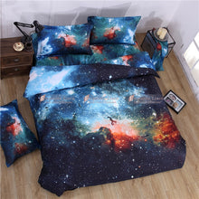 Load image into Gallery viewer, 3D Hipster Galaxy Bedding Set Universe Outer Space Themed Galaxy Print Bed linen Duvet Cover Flast Sheet & Pillow Case