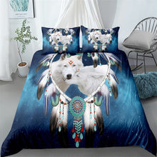 Load image into Gallery viewer, painting wolf digital art duvet/doona cover set single twin double queen king cal king size bed linen set