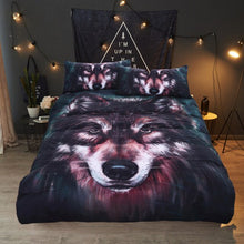 Load image into Gallery viewer, painting wolf digital art duvet/doona cover set single twin double queen king cal king size bed linen set