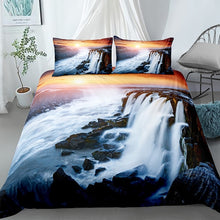 Load image into Gallery viewer, Beautiful Scenic Duvet Cover Set 3D Flower Tree Waterfall Bedding Set Bed Linen Pillowcases Twin Full Home Textiles 3pcs
