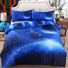 Load image into Gallery viewer, 3D Hipster Galaxy Bedding Set Universe Outer Space Themed Galaxy Print Bed linen Duvet Cover Flast Sheet &amp; Pillow Case
