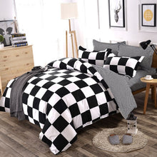 Load image into Gallery viewer, FUNBAKY 3/4pcs/Set Simple Style Stripe Comforter Bedding Sets Cotton Duvet Cover Set Bed Linen Linings No Filler Home Textile
