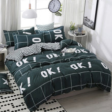 Load image into Gallery viewer, FUNBAKY 3/4pcs/Set Simple Style Stripe Comforter Bedding Sets Cotton Duvet Cover Set Bed Linen Linings No Filler Home Textile
