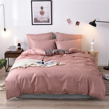 Load image into Gallery viewer, Bedding Set Pure Grid Grey Blue Pink Grid Bed Linen Simple Duvet Cover Sets 3Pcs King Queen Single Twin Full Size Quilt Covers
