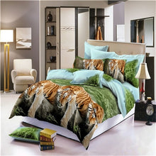 Load image into Gallery viewer, realistic 3d tigers duvet cover set usa king queen double full twin single size bed linen set

