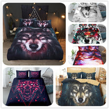 Load image into Gallery viewer, painting wolf digital art duvet/doona cover set single twin double queen king cal king size bed linen set
