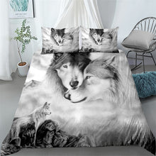 Load image into Gallery viewer, painting wolf digital art duvet/doona cover set single twin double queen king cal king size bed linen set
