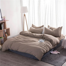 Load image into Gallery viewer, Washed cotton bedding set Solid duvet cover set soft grey bedclothes Japanese style home bed super king size bed linens bed set
